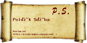 Polák Sába névjegykártya